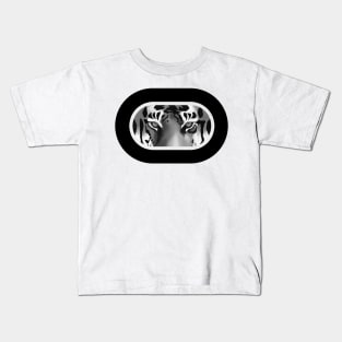 Intense stare from a tiger - Black and White variation Kids T-Shirt